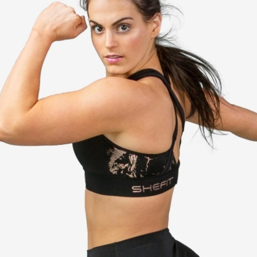 Shefit Black Gold Flex Sports Bra Size 1Luxe